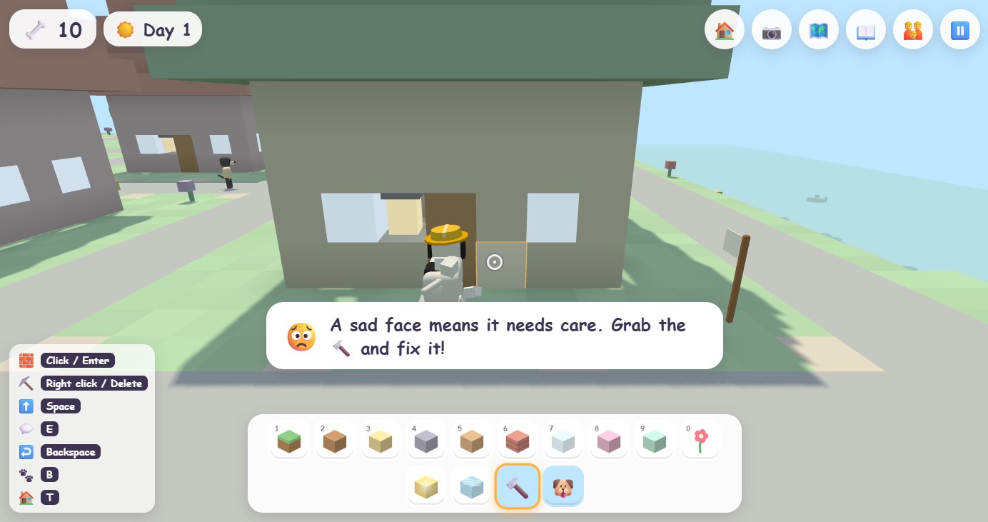 A cracked house with a sad face